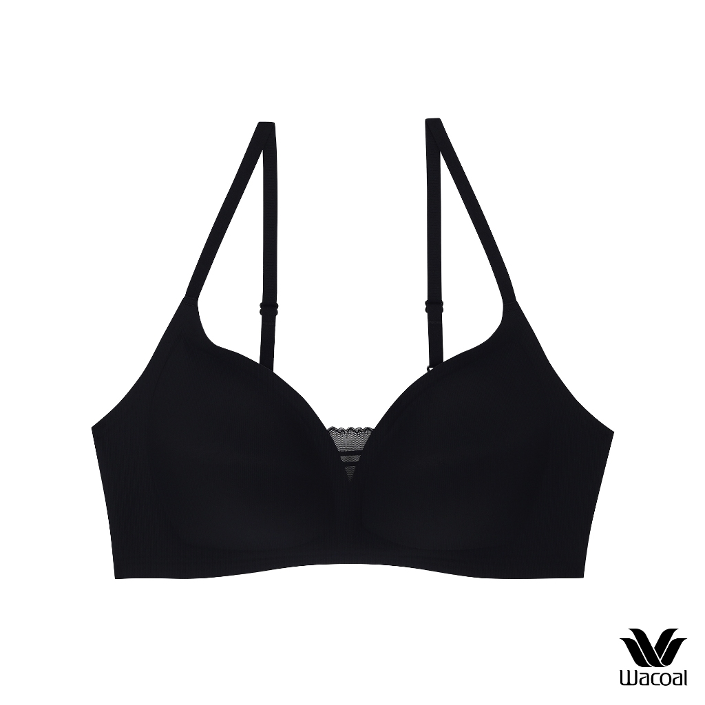 Wacoal ชุดชั้นเนียน บราไร้โครง Smart Size ผ้าร่องแต่งลูกไม้ รุ่น WB3Y38 สีดำ (BL) - รูปที่ 7