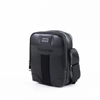 PLAYBOY รุ่น Force Phone Bag กระเป๋าสะพายข้างผู้ชาย รหัส ST-B254PBM334-BK ดีไซน์ทรงโฟนสะพายข้าง สี Carbon Black