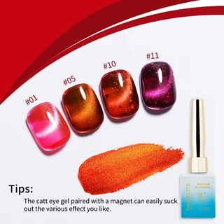 Nawoelite สีแดง สีทาเล็บเจล สีลูกแก้ว เจลตาแมวแดงเพลิง12เฉด 🔥ใช้ไฟLEDฉุกเฉิน สีเจลแดงบารมีโทนร้อน เหมาะทั้งงานแต่ง+ปาร์ต