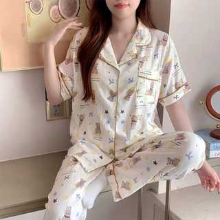 🔥ผ้าไหมญี่ปุ่น🔥อก 42-50 นิ้ว ไซร์ L-4XL ชุดนอนแขนสั่น-ขายาว เนื้อผ้าเกรดพีเมี่ยม พร้อมส่งจากไทย