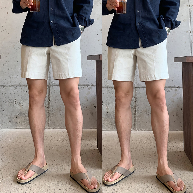 CHICGENT COD กางเกงขาสั้นผู้ชาย เอวยางยืด ทรงสวย Chino Shorts ดีไซน์เรียบ ดูดี