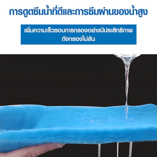 ใยกรองน้ำ ใยกรองละเอียด สีฟ้า/สีเขียว 100*33*2 ซม. ใยสก๊อตช์ไบรต์ หนาแน่นพิเษศเกรดA เนื้อแน่นไม่ยุ่ย