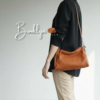 DTALES Brooklyn กระเป๋าหนังแท้ 2สาย หนังวัวปั่นนุ่ม สัมผัสพรีเมียม สวยแพงแบบสาวNew York