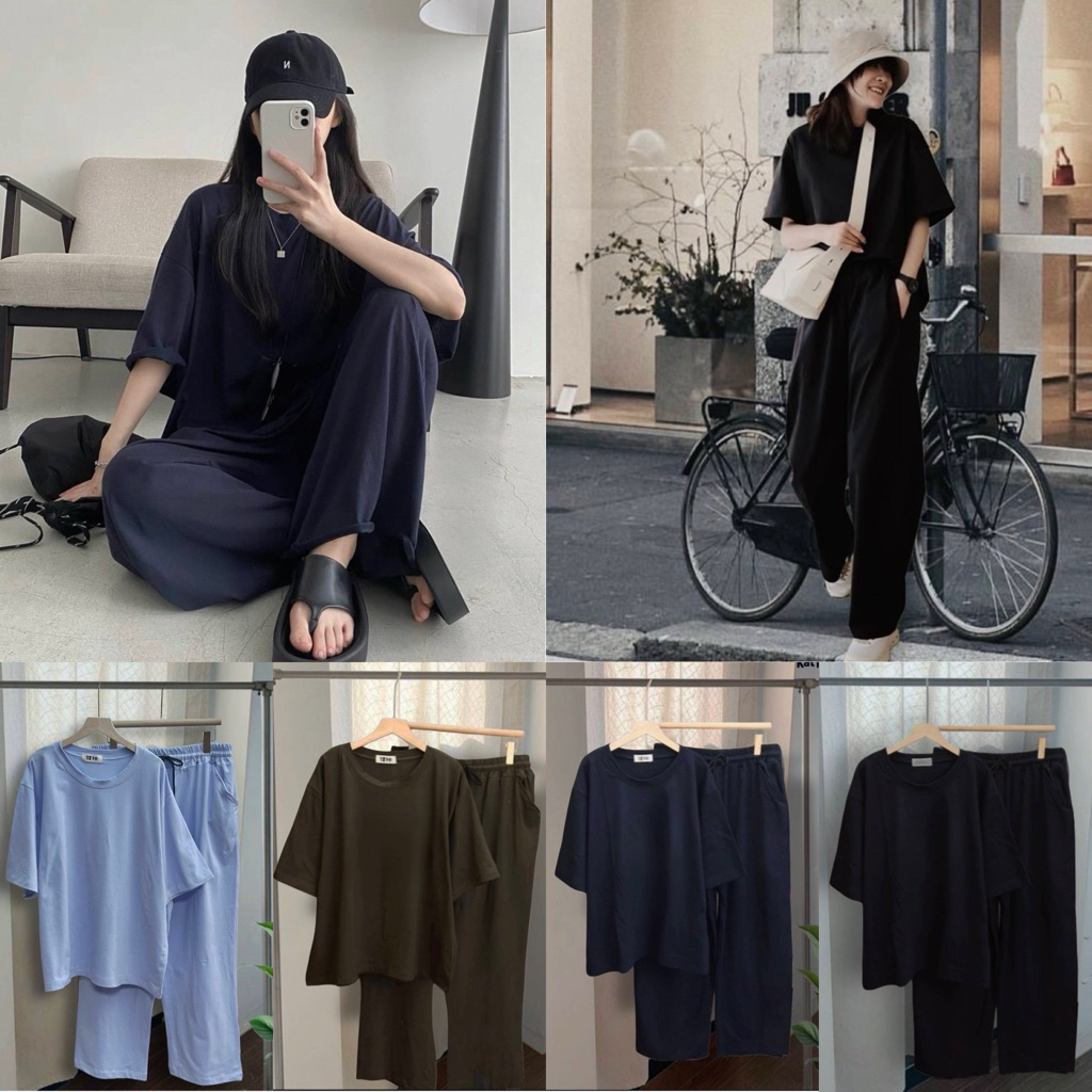 /KK/ ชุดเซ็ต2ชิ้น ไซส์อก40-52 เสื้อ+กางเกงขายาวเอวยางยืดรอบ มีกระเป๋า unisex ใส่ได้ทั้งชาย-หญิง #เสื้อไซส์ใหญ่ พลัสไซส์