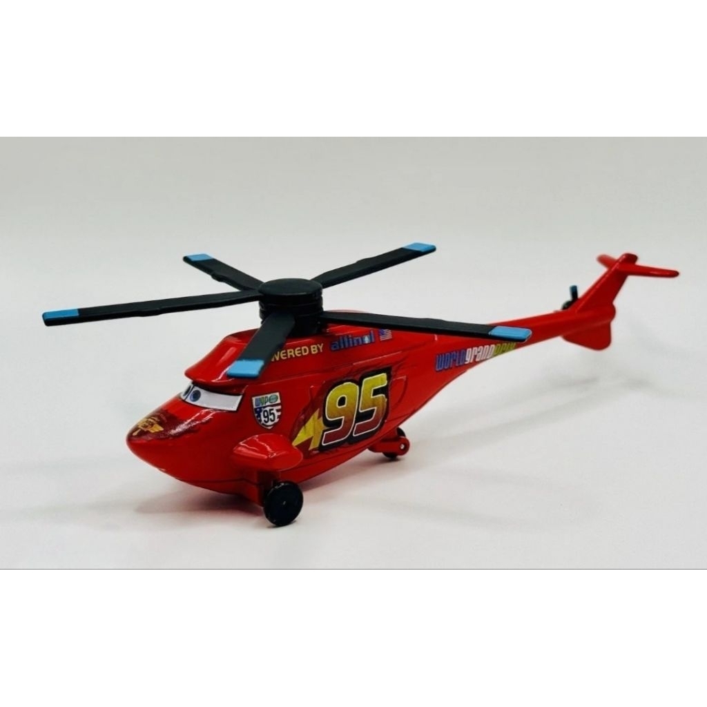 Disney Pixar Cars TEAM MCQUEEN -HELICOPTER CARS 2 Custom - 1:55 Diecast