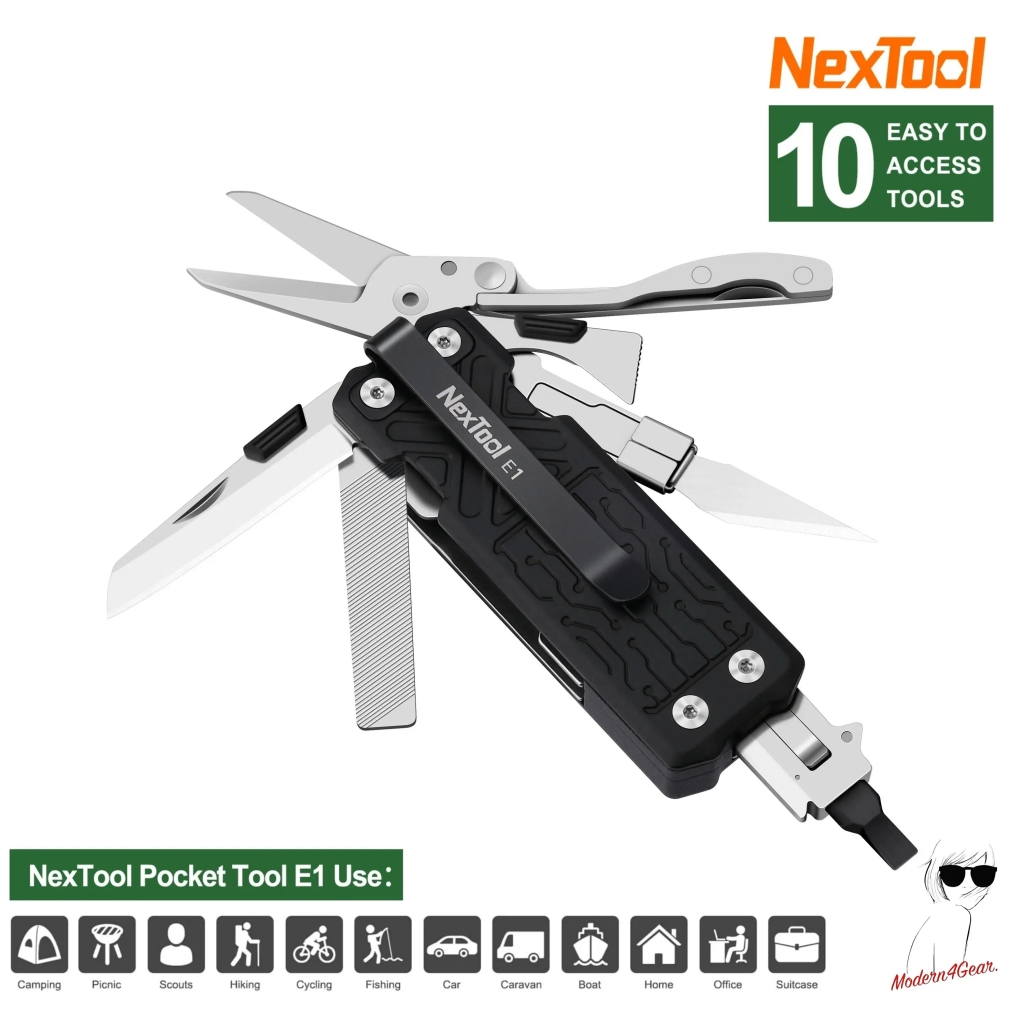 มีดพกพร้อมฟังก์ชันอเนกประสงค์ NexTool® EDC Silver Blade Tool E10- NE20287A