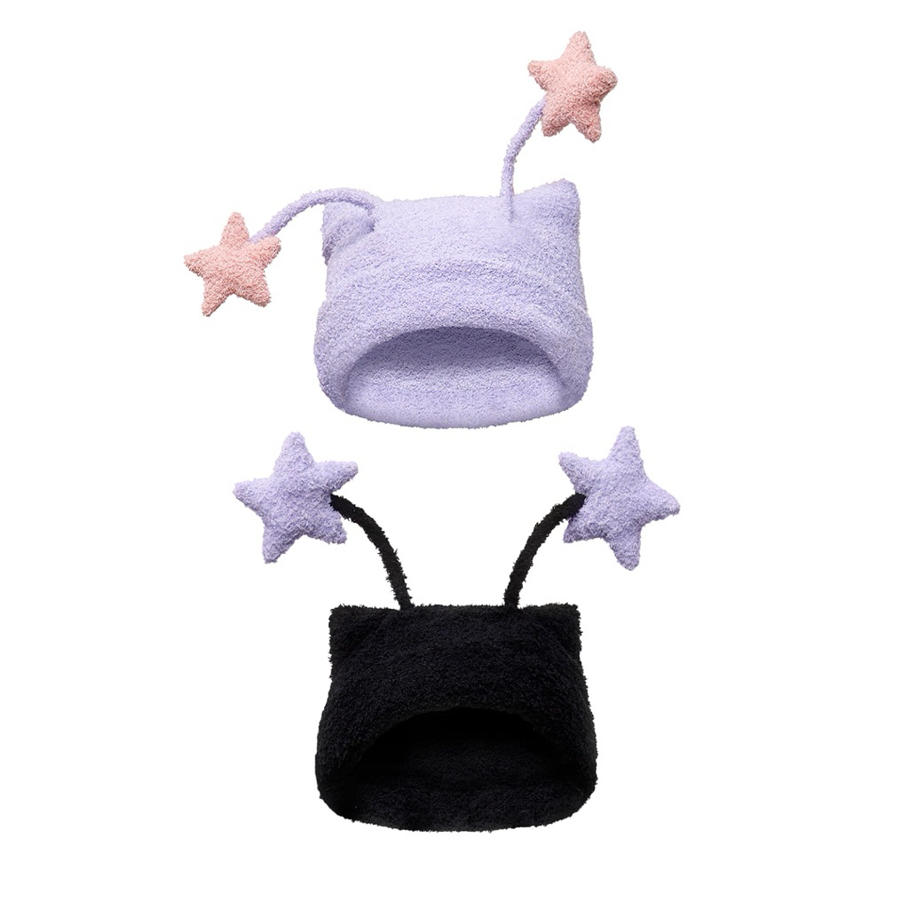 (Pre-order) CFIERCE Antenna Star Knit Hat / Fairy Antenna Star Beanie หมวกถักไหมพรม เสาอากาศดาวสองข้