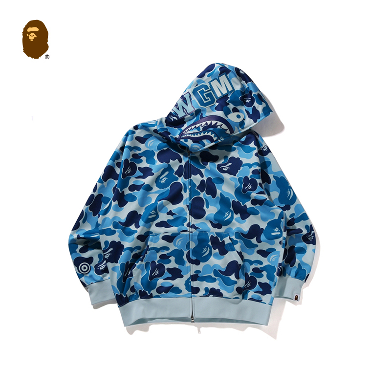 BAPE🇯🇵 พร้อมส่ง/เสื้อโค้ท BAPE ABC CAMO SHARK FULL ZIP HOODIE เสื้อฮู้ดลายฉลาม