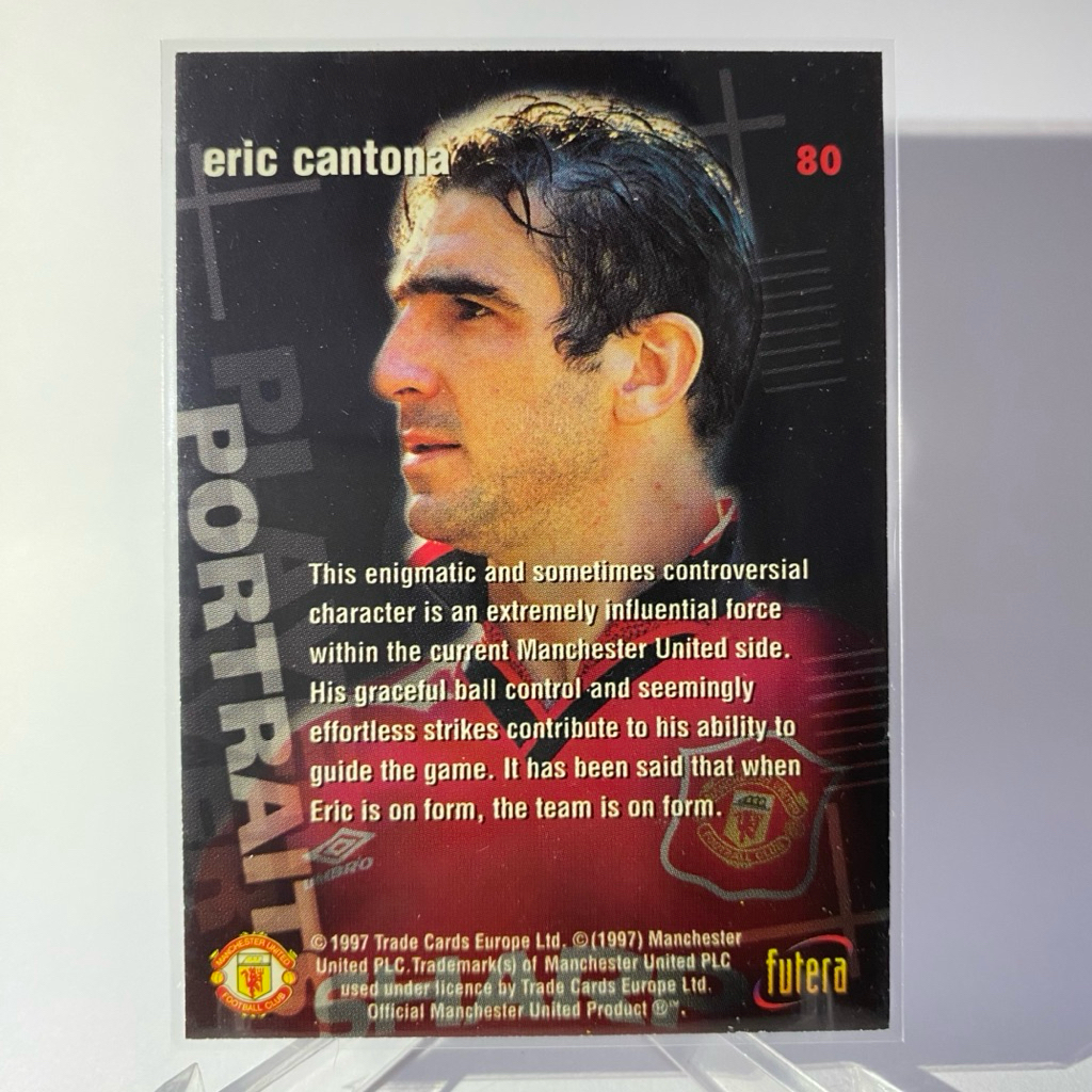การ์ดนักฟุตบอล ERIC CANTONA , MANCHESTER UNITED, PLAYER PORTRAITS, FUTERA 1997