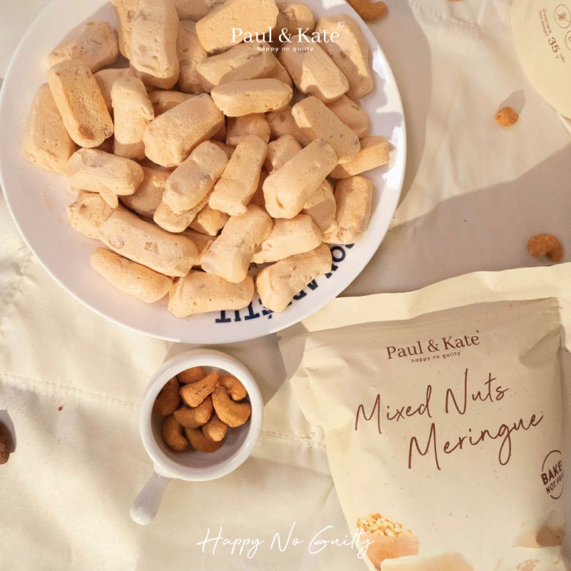 Paul & Kate Meringue พอลแอนด์เคท เมอแรงค์ แคลน้อย อร่อยมาก (เมอแรงค์มิติใหม่) Mixed Nuts Meringue - รูปที่ 4