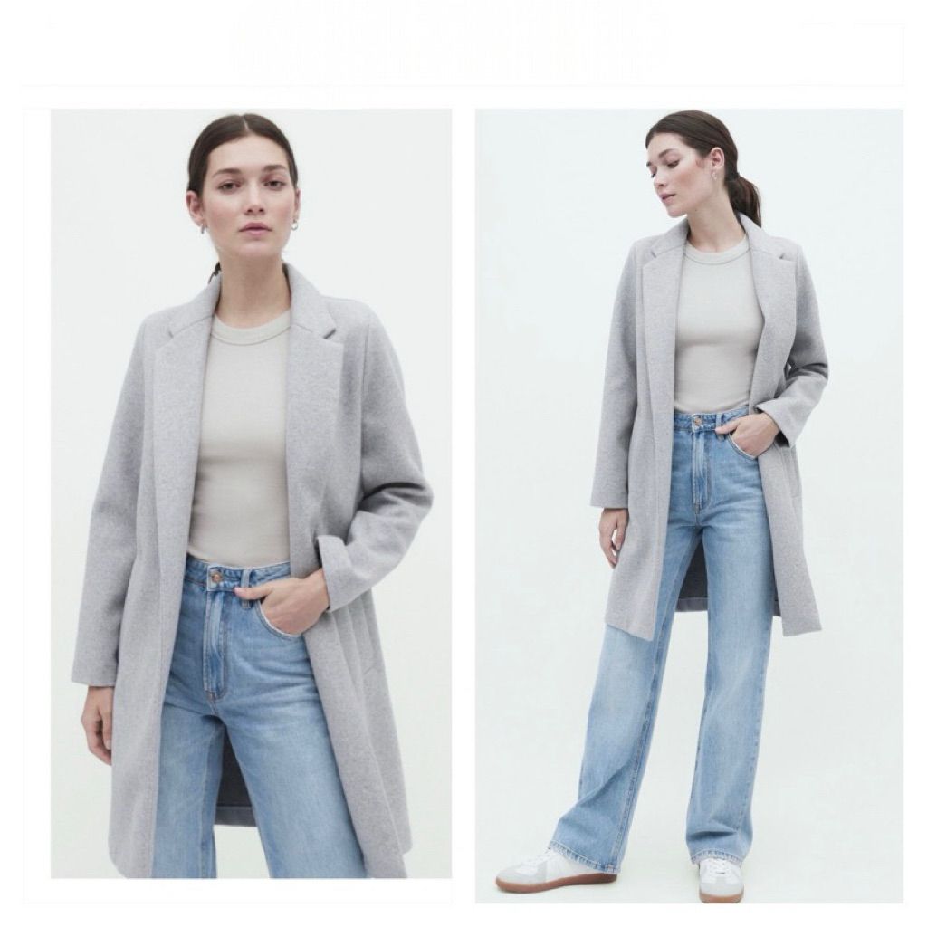 โค้ทยาว Trench knit coat โค้ท tailored กันหนาว ❄️ ❄️ (WY1102） STRADIVARIUS