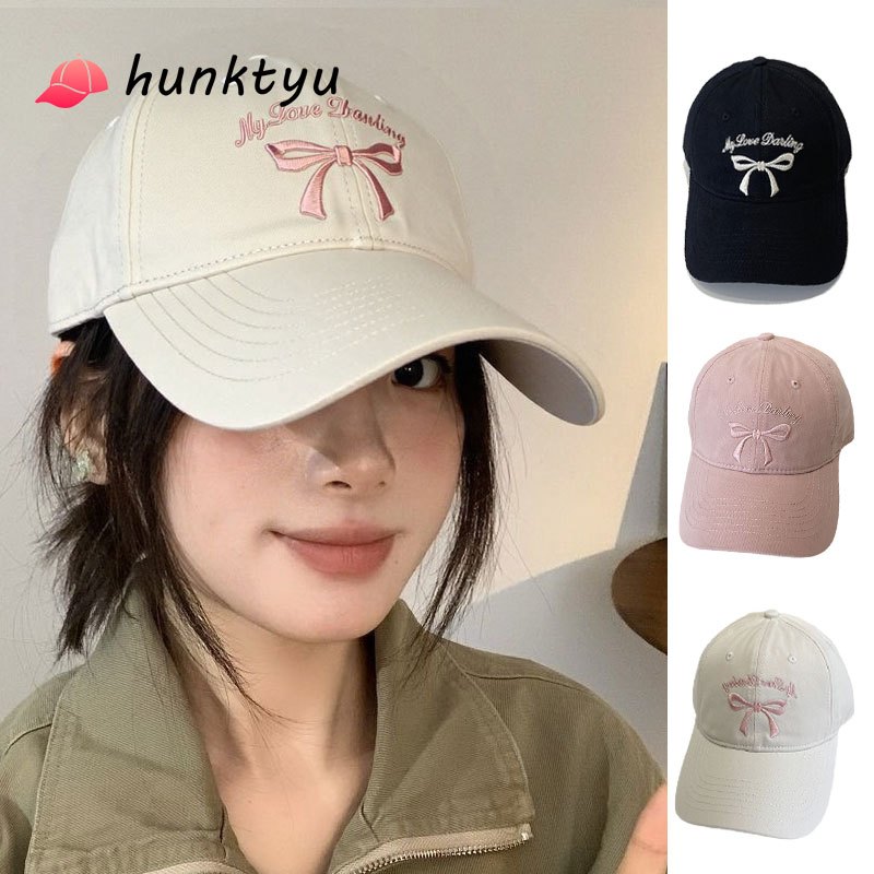 COD หมวกปีกกว้างติดโบว์แฟชั่นสำหรับผู้หญิง หวานและน่ารัก คุณภาพสู  หมวกเบสบอลแบบลำลอง – โปรปัง