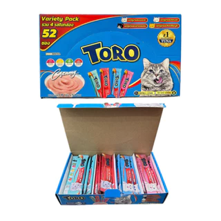 [52 ซอง] Toro โทโร่ ขนมแมวเลีย สำหรับแมว 2 เดือนขึ้นไป ขนาด 15g ของแท้ 100%