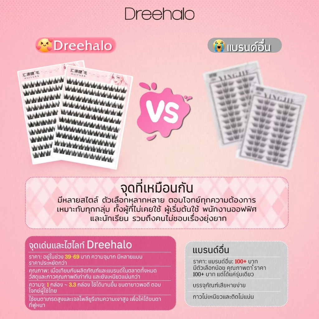 Dreehalo ขนตาปลอมไร้กาว 3D ปริมาณเยอะ ติดทนนาน thumbnail 6