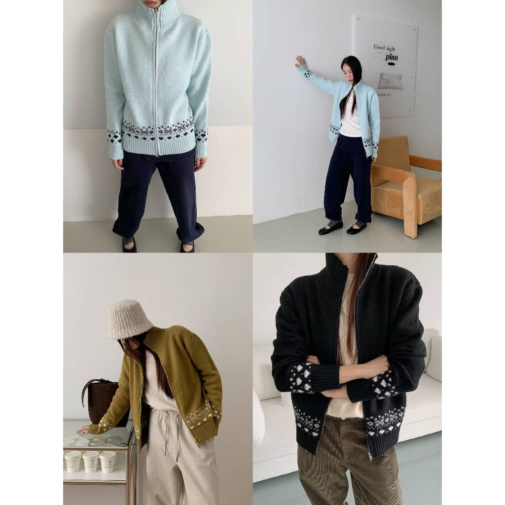 INBYIN - คาร์ดิแกนซิปหน้า KNIT ZIPPY TOP - I3208