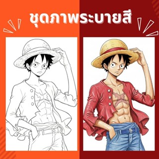 ชุดภาพระบายสี วันพีช One Piece 15/25 แผ่นไม่ซ้ำกัน