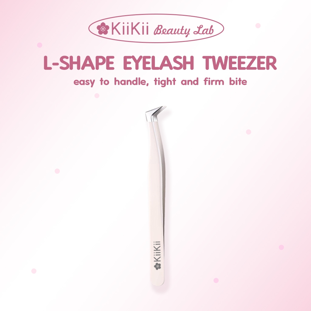 KiiKii Beauty Lab ที่คีบขนตา แหนบต่อขนตา ปลายแหลม รูปทรงเลข7 ควบคุมง่าย คีบได้ตรงจุด ใช้งานสะดวกขึ้น