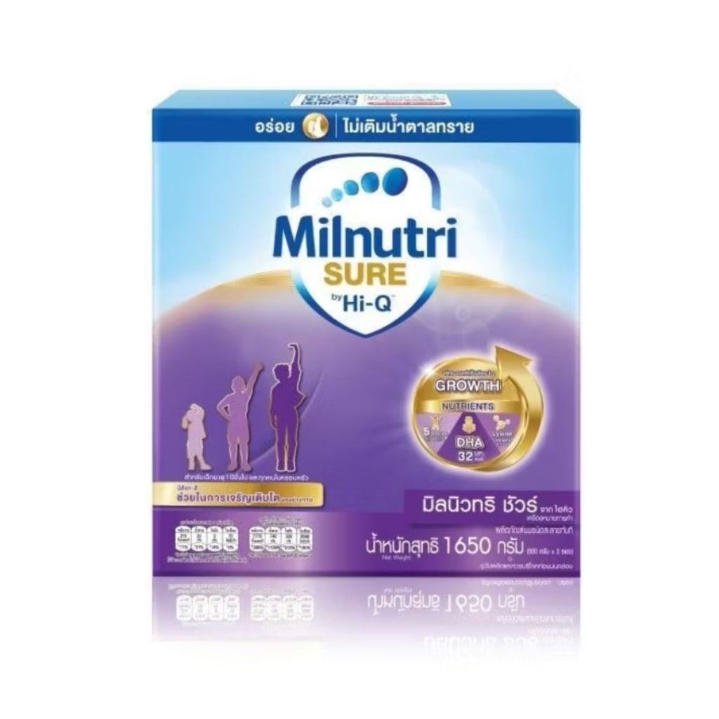 Milnutri Sure by Hi-Q (มิลนิวทริ ชัวร์) ขนาด 1,650 กรัม 1 กล่อง