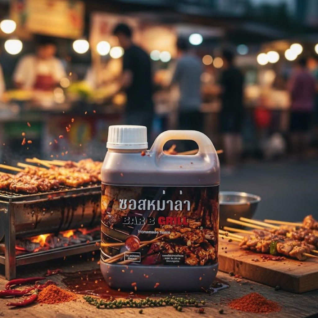 ซอสหม่าล่า Bar B Grill อร่อยเด็ด เผ็ด ชา ครบรส ขนาด 1000 ml.