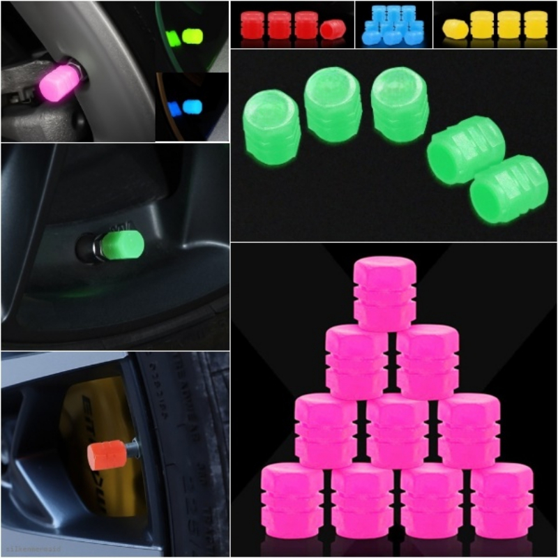 จุ๊บลม จุกลมรถยนต์เรืองแสงในที่มืด สําหรับรถยนต์ รถจักรยานยนต์ จักรยาน เรืองแสงในที่มืด - รูปที่ 2