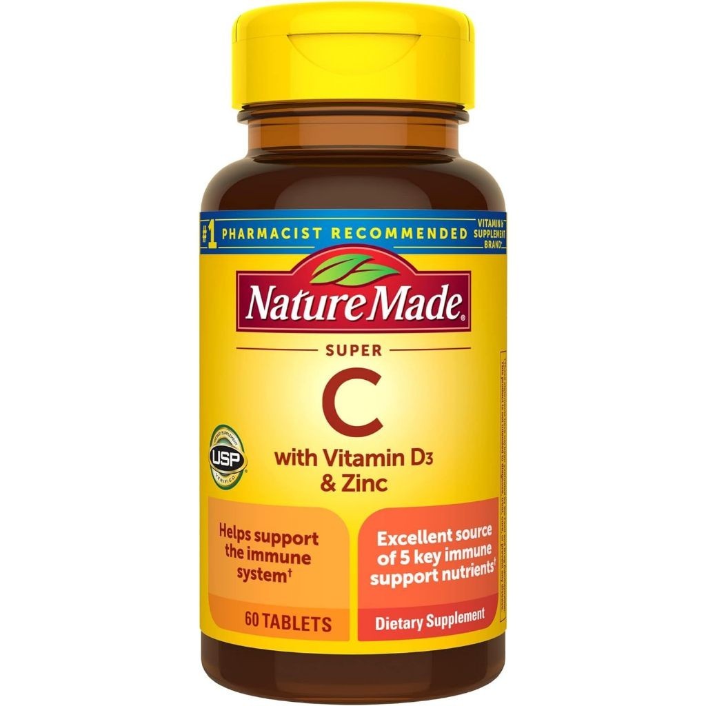 Nature Made Super C with Vitamin D3 and Zinc Tablets, Dietary Supplement, 70 Count