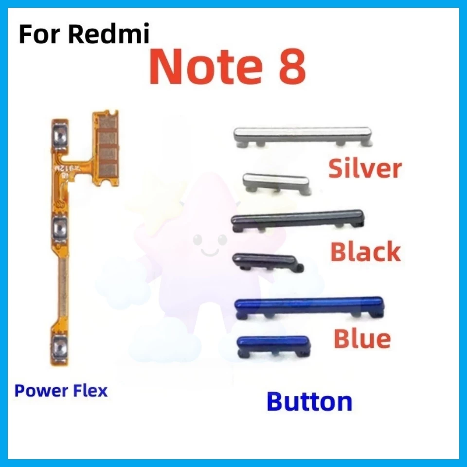 Power On off ริบบิ้น ปุ่มปรับระดับเสียง Flex สําหรับ Redmi Note 8