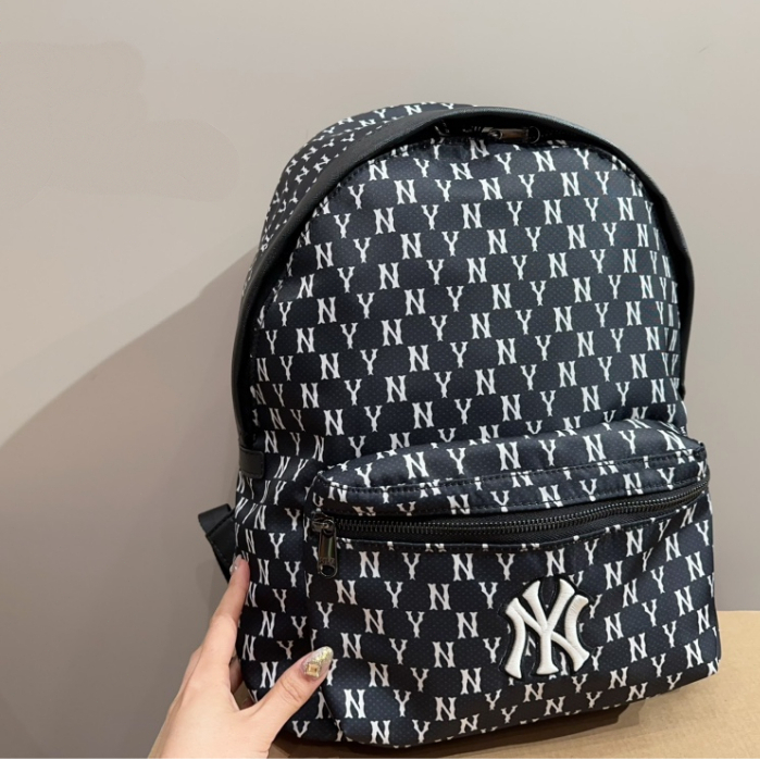 MLB Monogram series vintage floral print NY Yankees backpack (double shoulder bag) made of polyester