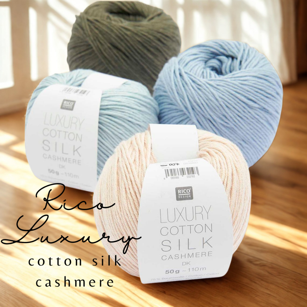 Rico Luxury Cotton Silk Cashmere DK 50g ไหมพรมแคชเมียร์ สำหรับถักเสื้อ ผ้าพันคอ ผ้าคลุมสัมผัสนุ่มลื่น  ไม่คัน