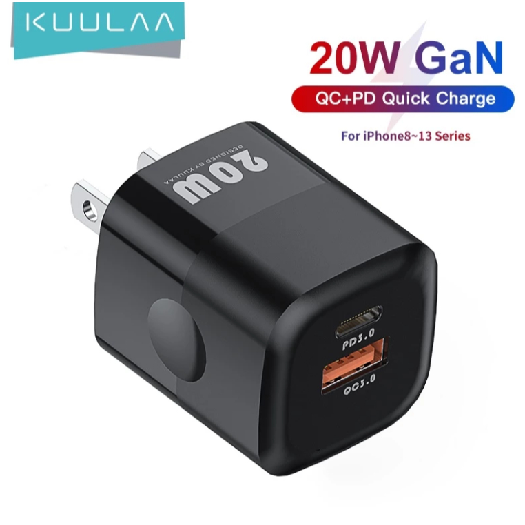 KUULAA Wall USB GaN Charger 20W ขาแบน