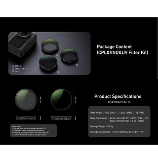 Telesin DJI Osmo Action 6 CPL / UV / VND Filter Kit (S5-FLT-41)