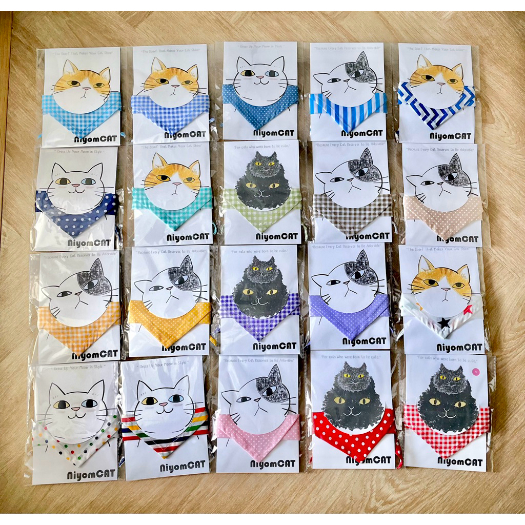ผ้าพันคอแมว 😼 A : รอบคอไม่เกิน 24 ซม.