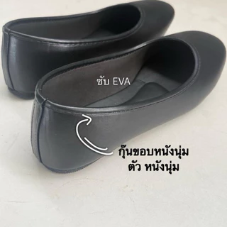 รองเท้าคัชชู สีดำ พื้นแบน, ส้น1,ส้น2"