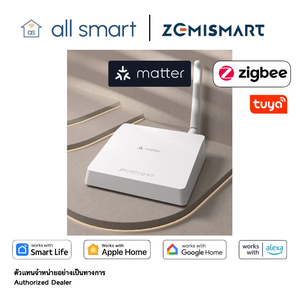 Zemismart M6 Matter Hub, Gateway with antenna - Tuya Zigbee