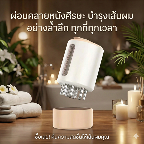 [ส่งจากกรุงเทพ] เครื่องนวดหนังศีรษะ LED บําบัด สั่นสะเทือน หวีนวด ยาเหลว น้ํามัน ปลูกผม Fluid Guide Massage Comb