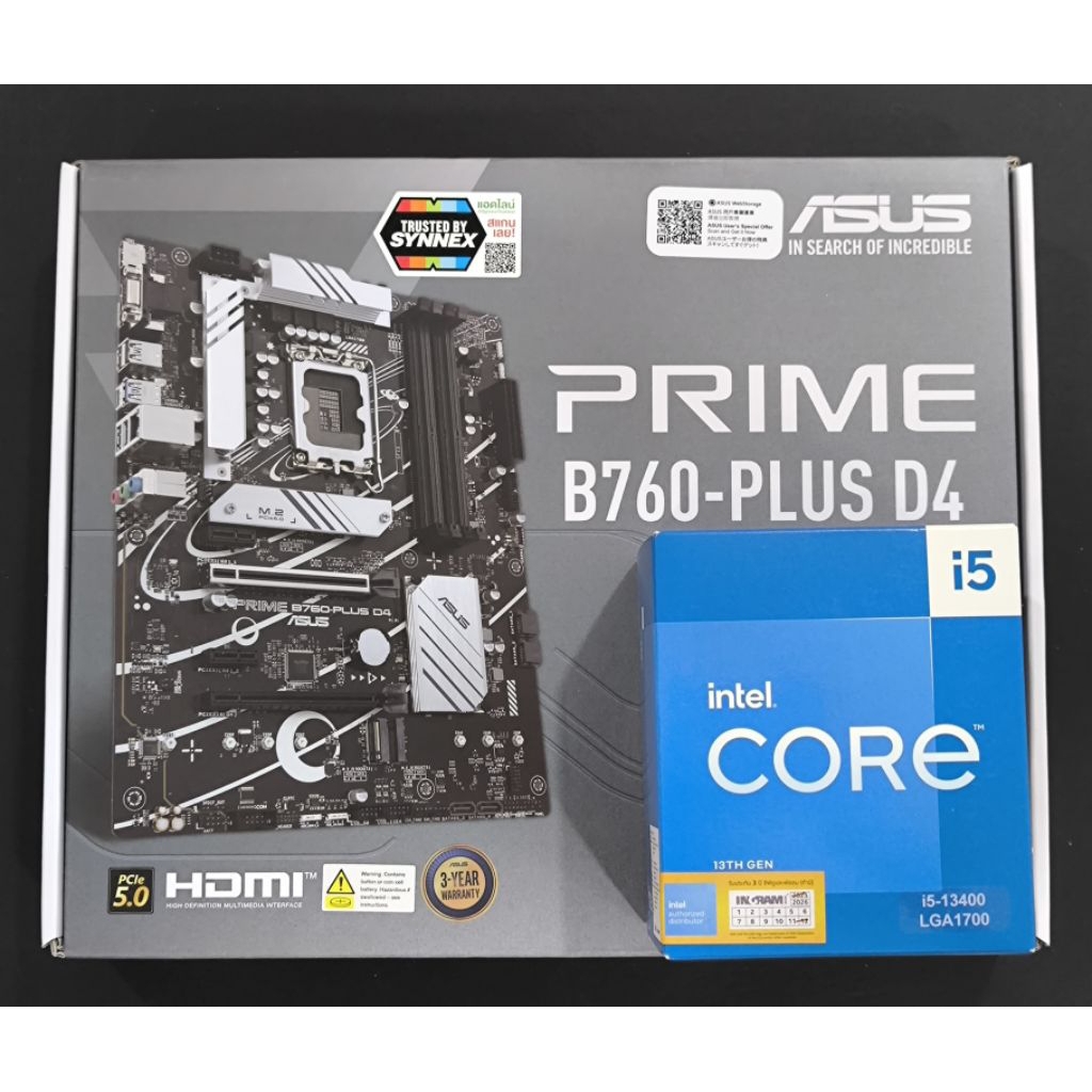 มือ1 Intel Core-i5 13400 with B760-Plus D4 set