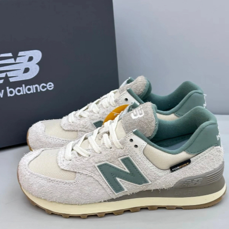 New Balance NB 574 low cut white green