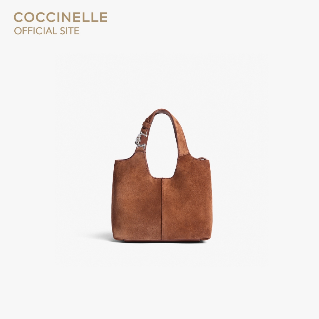 COCCINELLE กระเป๋าถือมินิผู้หญิง รุ่น C-EASY MINI HANDBAG 580101 สี COGNAC/COGNAC