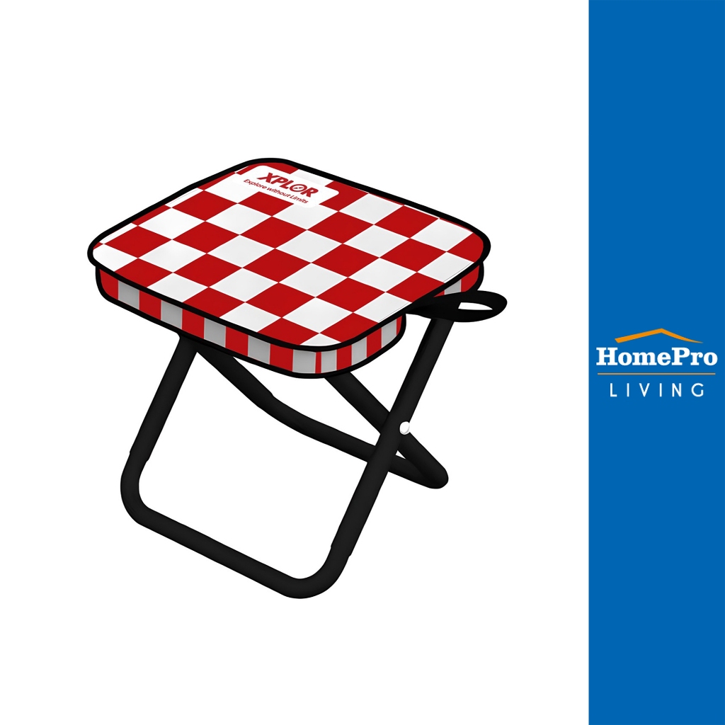 SPRING เก้าอี้พับตั้งแคมป์พกพา XPLOR สีแดง/ขาว จัดส่งโดย HomePro