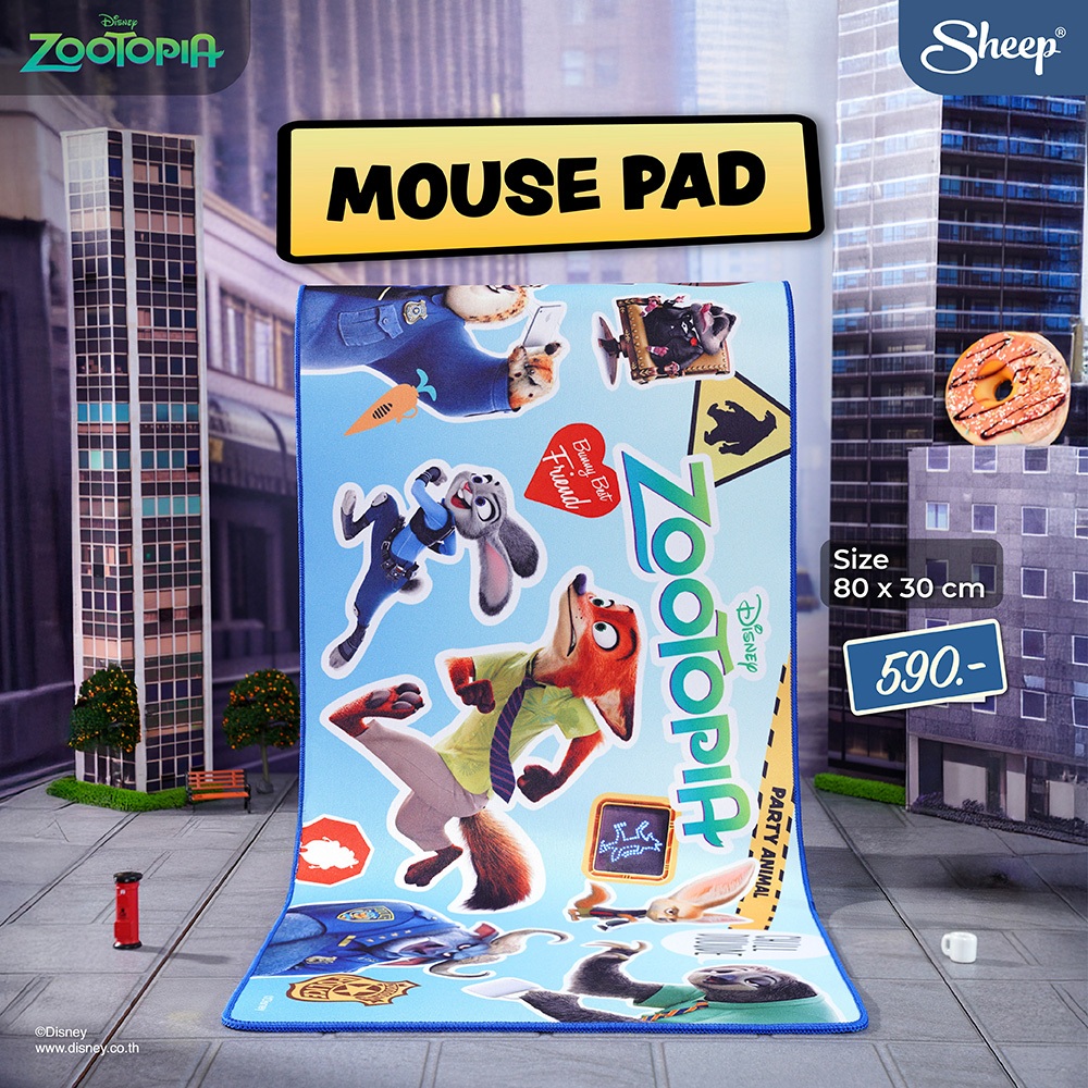 [Mouse Pad Zootopia] Zootopia Collection แผ่นรองเมาส์ลายซูโทเปีย  แผ่นรองเมาส์ขนาดใหญ่ deskmat วางเต็มโต๊ะกันลื่น ของแท้