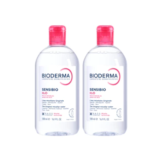 Bioderma Sensibio H2O ไมเซล่าคลีนซิ่งวอเตอร์ สำหรับผิวแพ้ ระคายง่าย 500 มล. ฝาธรรมดา 2 ขวด