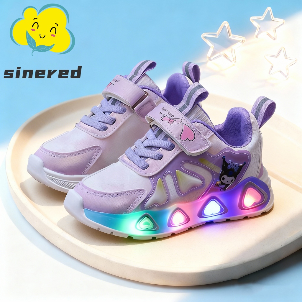 Sineed LED တောက်ပတဲ့ မင်းသမီးစတိုင် ဖိနပ် Velcro နဲ့ လွယ်ကူစွာ စီးလို့ရ (အားကစားစတိုင်)