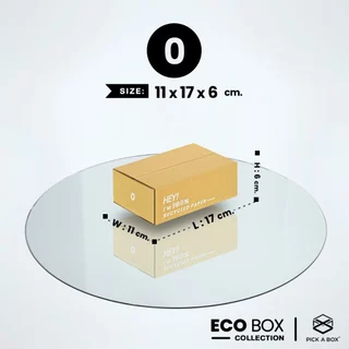 กล่อง ECO BOX (Size 0) เหมาๆ - 100 ใบ /แพ็ค : กล่องพัสดุรักษ์โลกผลิตจากเยื่อไม้รีไซเคิล PICK A BOX