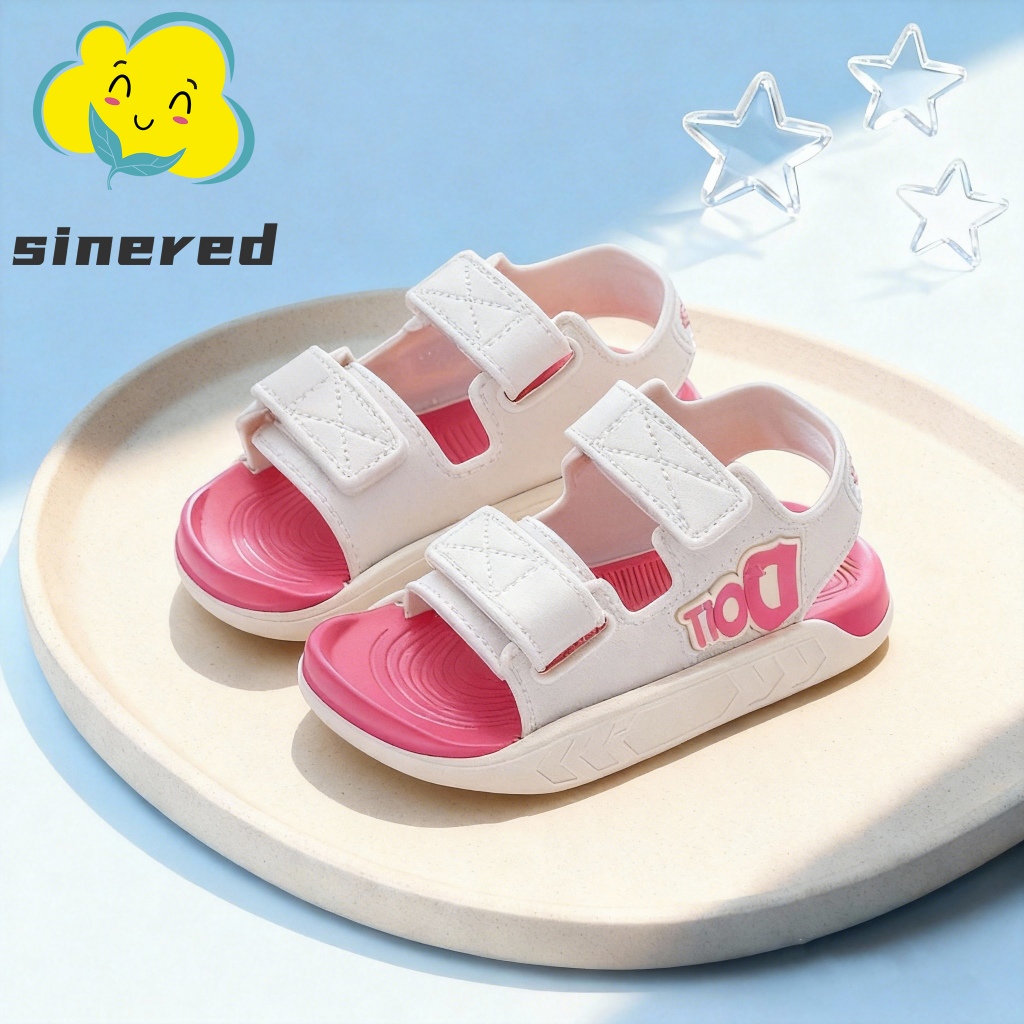 Sinered เด็กแฟชั่นเกาหลีปาร์ตี้ชายหาดรองเท้าระบายอากาศสบายรองเท้าแตะ Velcro รองเท้าลำลอง