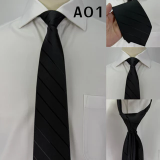 เนคไทผู้ชายสีดำแบบซิป ใส่ง่าย หล่อไวไม่ต้องผูกเอง เหมาะสำหรับใช้งานทุกวันและทุกโอกาส