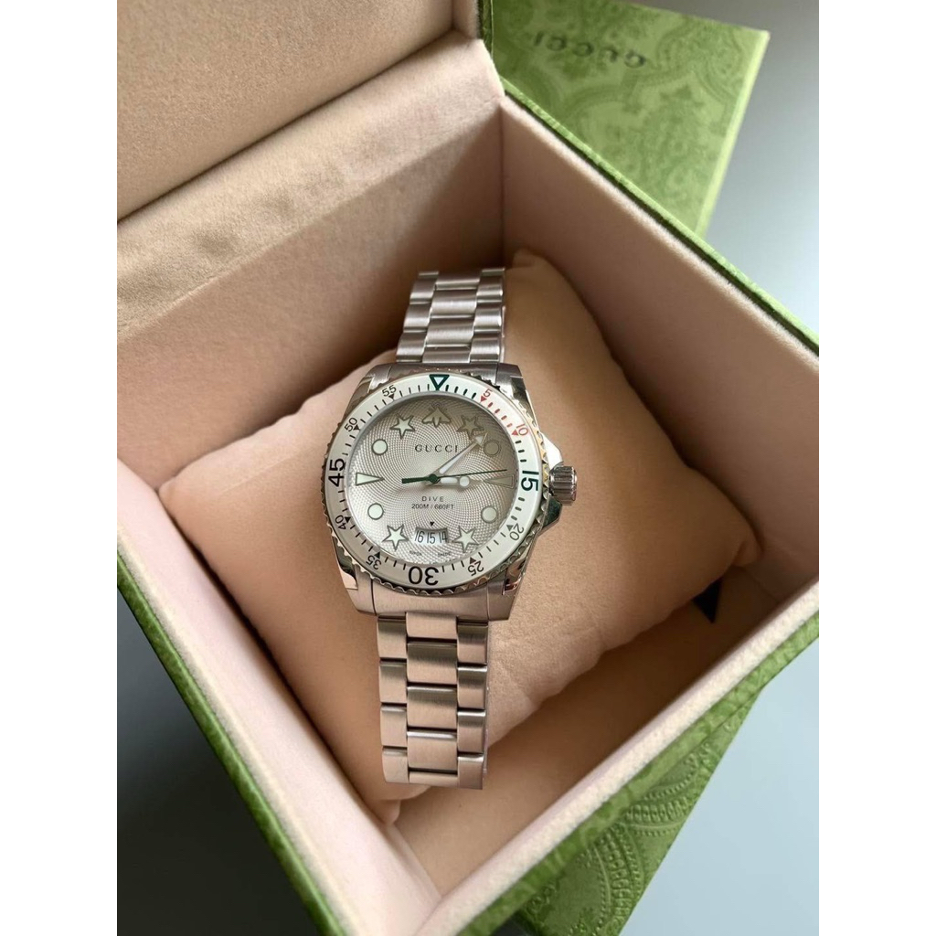 ‼️พร้อมส่ง‼️  New🍁Gucci dive watch  อปก.กล่อง หมอน  ใบการันตี หน้าปัด 40 mm ราคาดีมากก