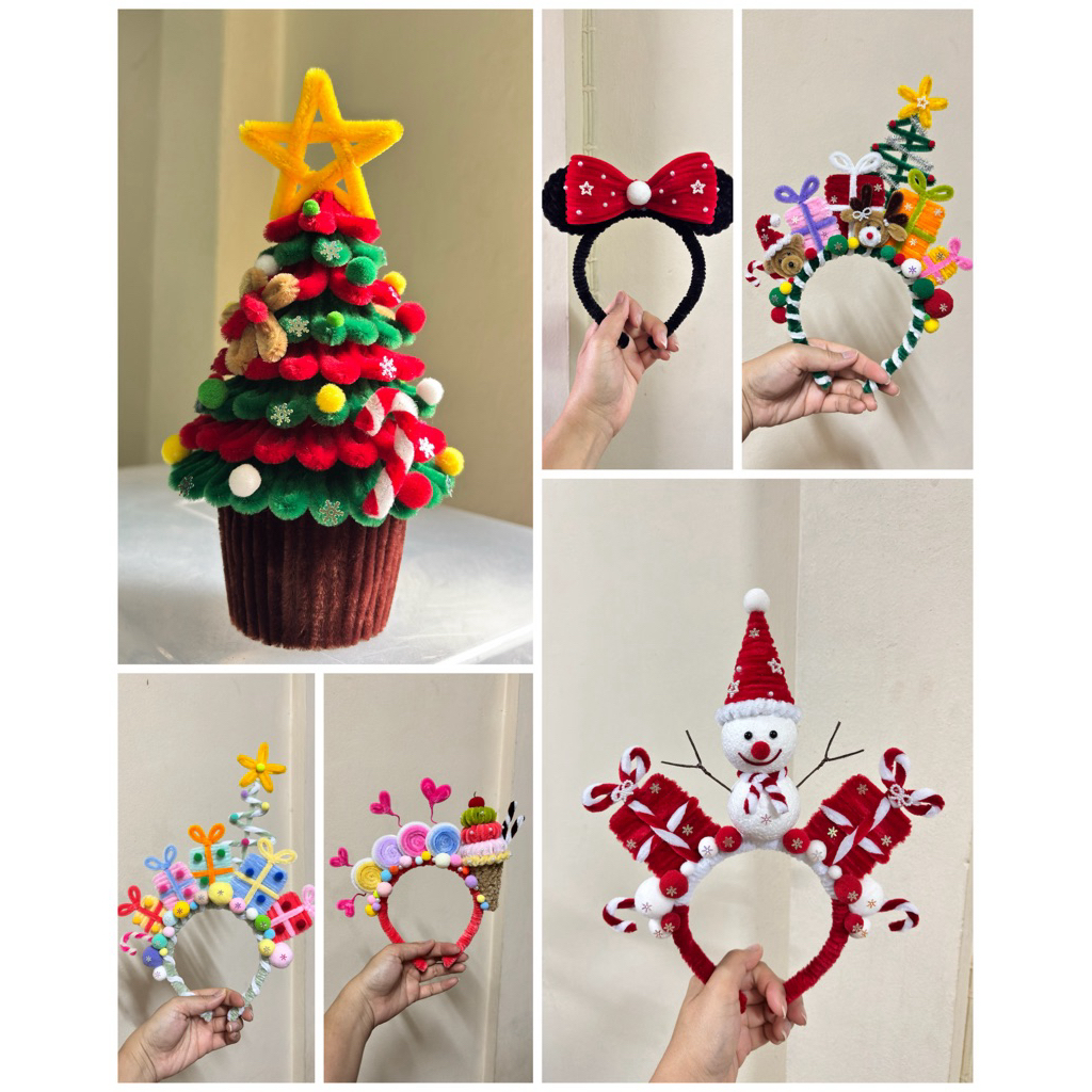 คาดผม/กิ๊บติดผมเทศกาล ประดิษฐ์จากลวดกำมะหยี่