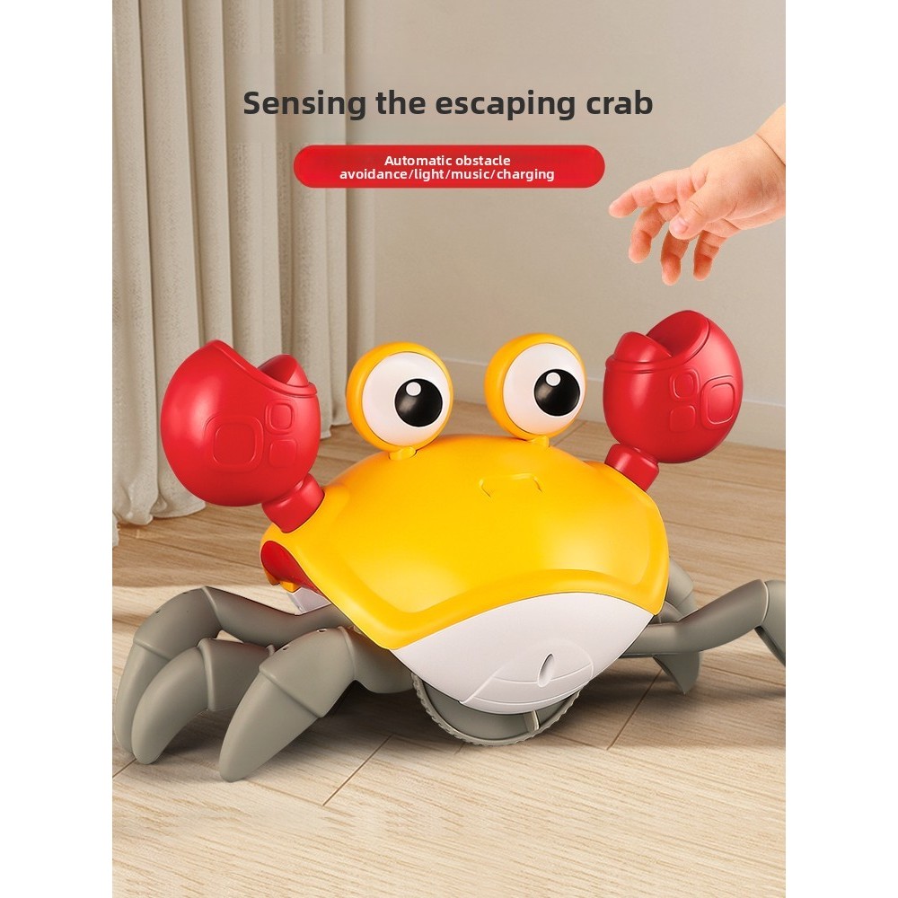 Children's electric-sensing crab toy: 2-year-old baby, infant, girl, boy, 4 boys, 1 to 3 can crawl e