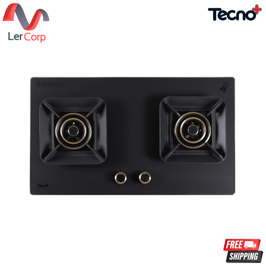 (Tecno) เตาแก๊ส 2 หัวเตา แบบฝังเฟอร์นิเจอร์ รุ่น TNP HB 207845 BM