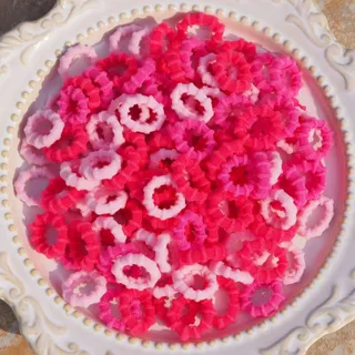 100ชิ้น/แพค ยางรัดผมเด็กแบบผ้า สีสันสดใสขนาดเล็ก เครื่องประดับผม