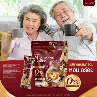 กาแฟสมุนไพรเห็ด 5 ชนิด ( Balance Mushroom Coffee ) ผลิตภัณฑ์เสริมอาหาร 3 ห่อ 60 ซอง + แก้วพาส 1 คละสี